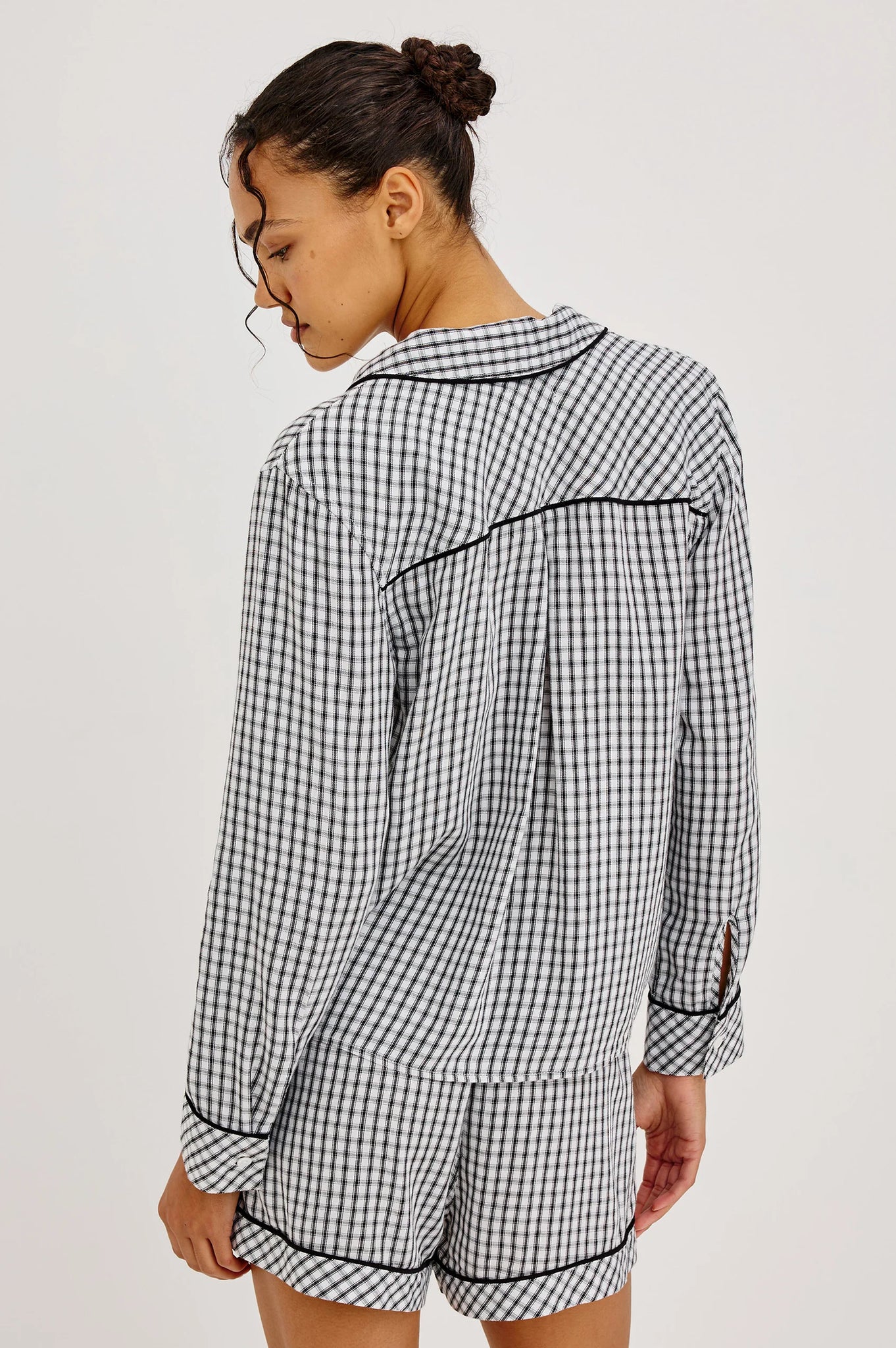 Kellen Pajama Set in Black White Gingham