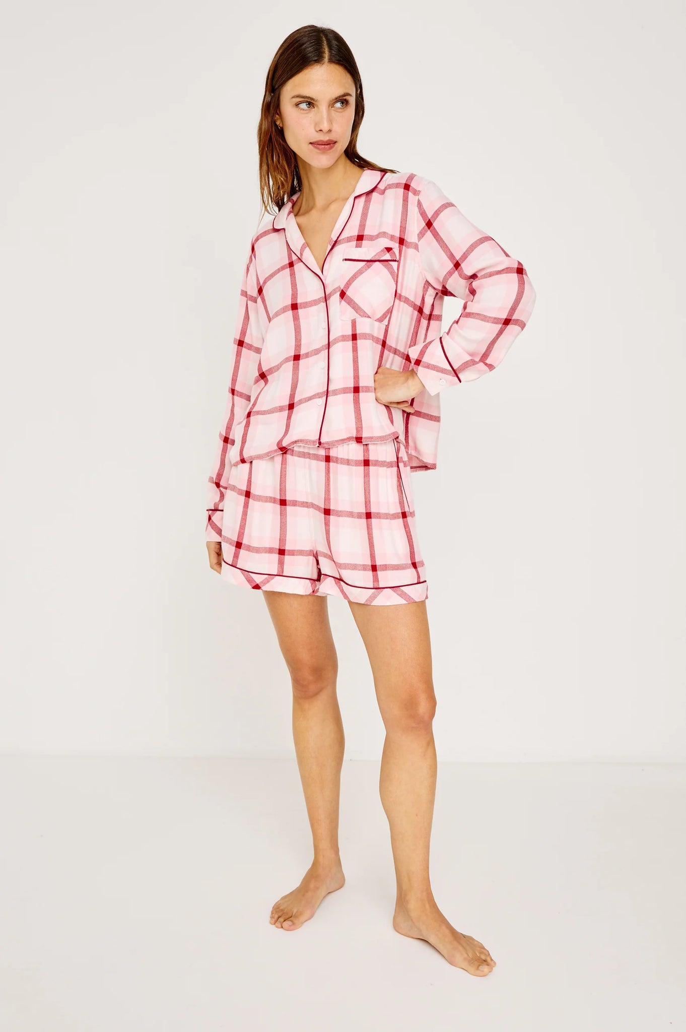 Kellen Pajama Set in Pink Cherry