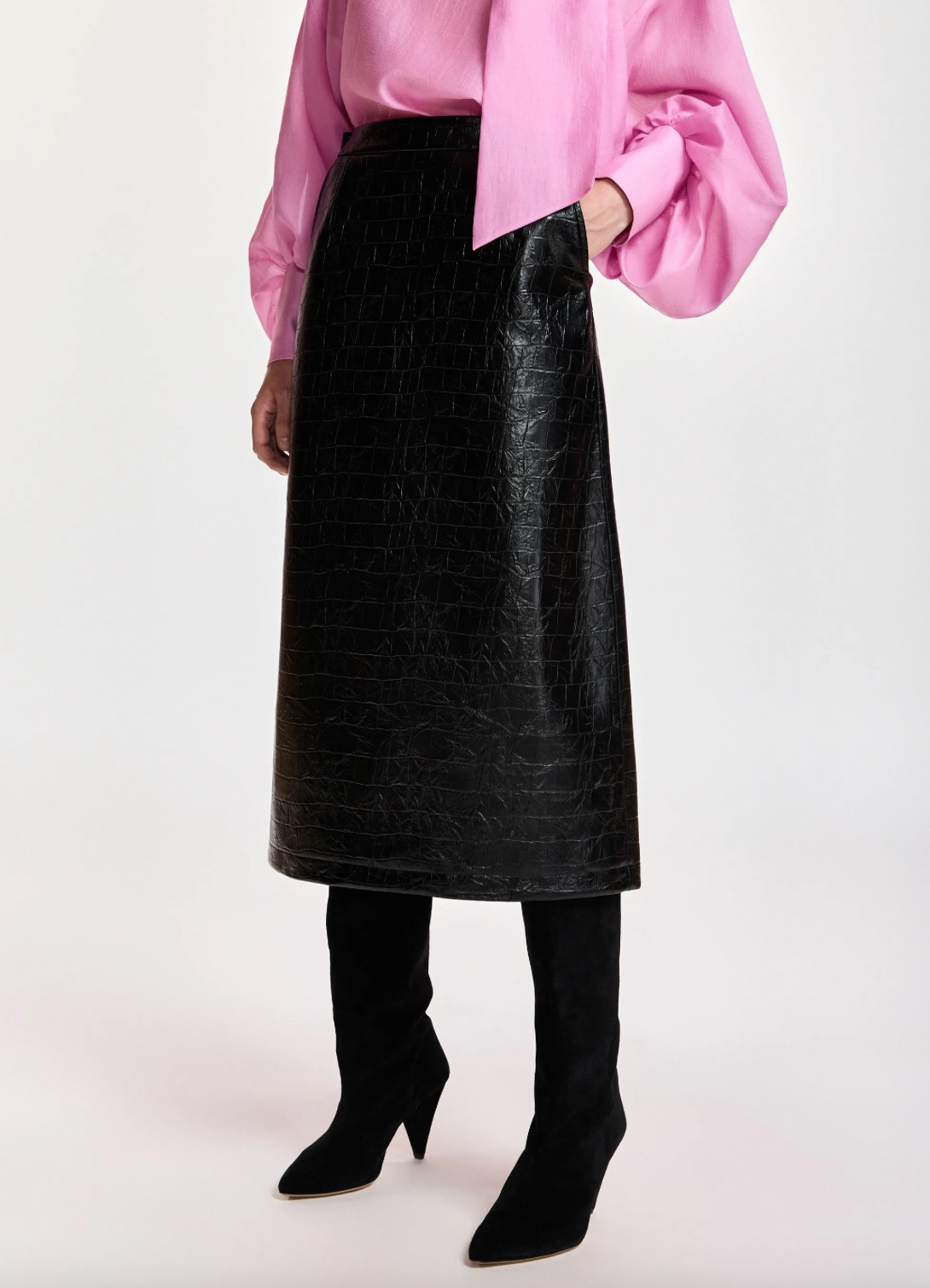 Kind Faux Leather Skirt in Black