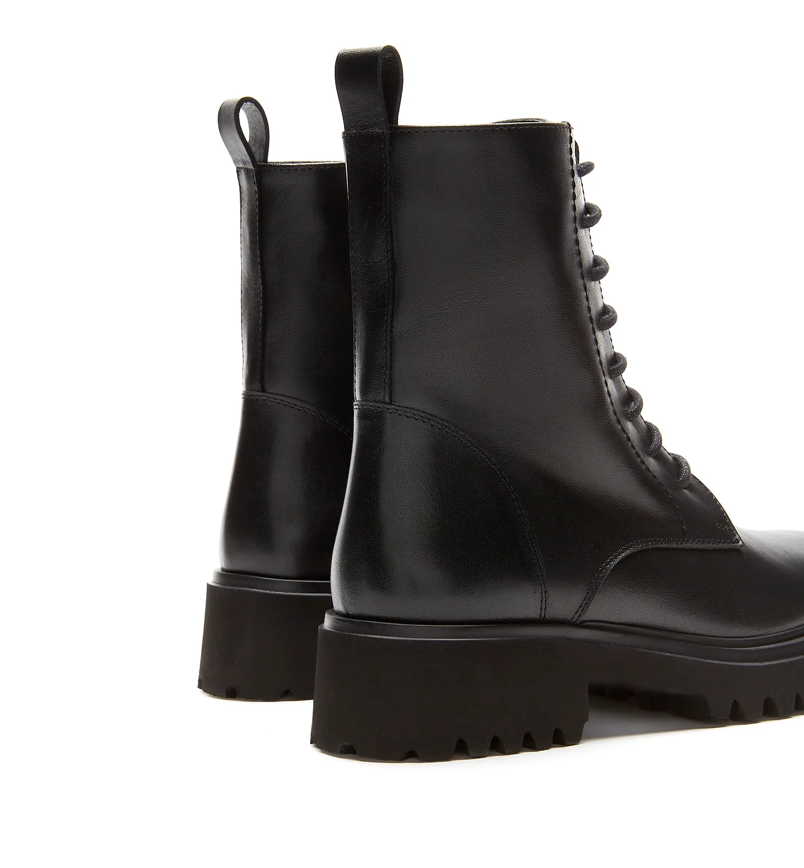Knowledge Leather Lace Up Boot in Black