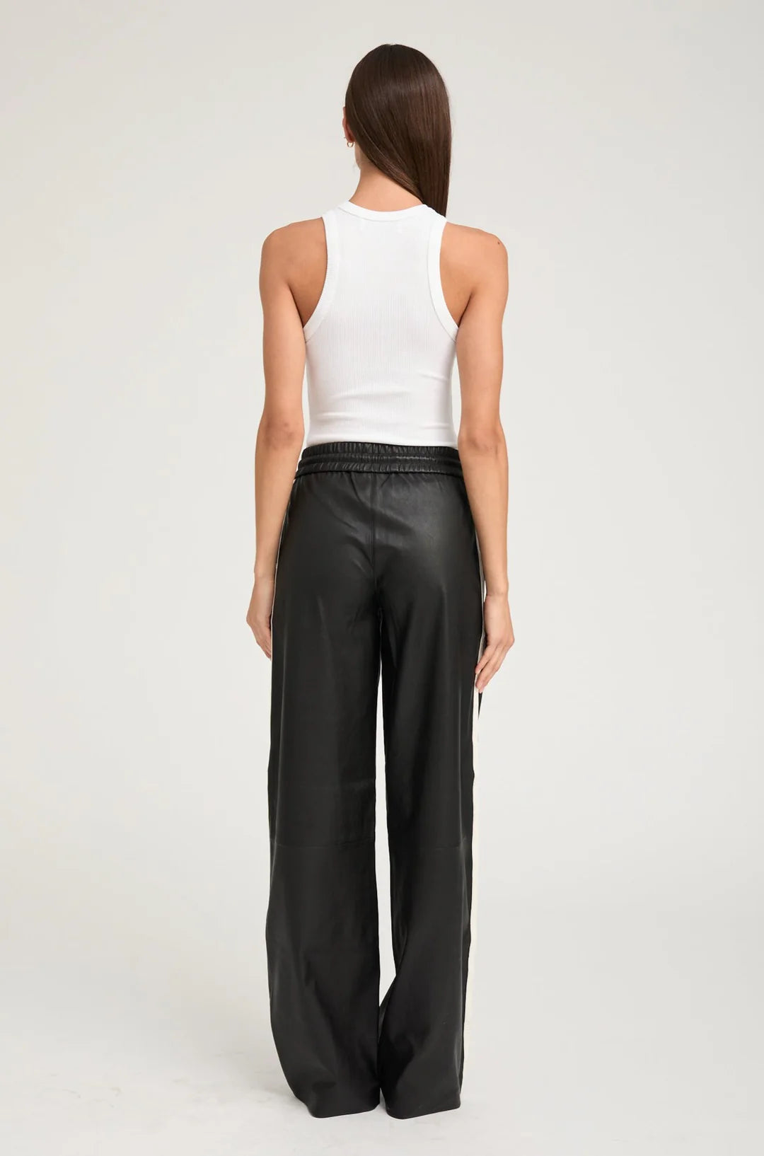 Black Leather Athletic Pants