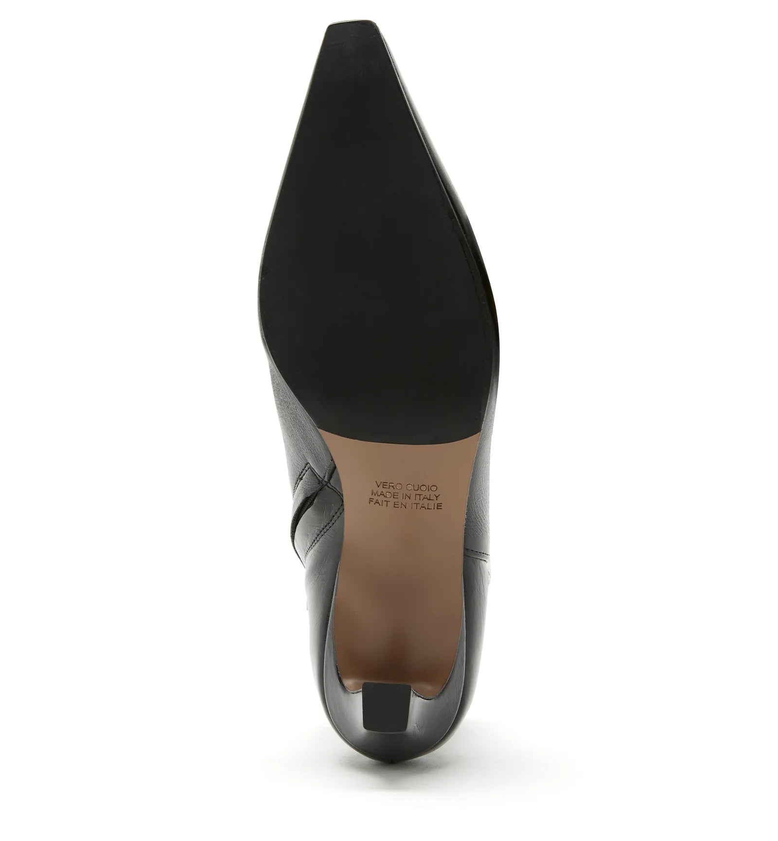 Bev Crushed Leather Heeled Bootie in Black