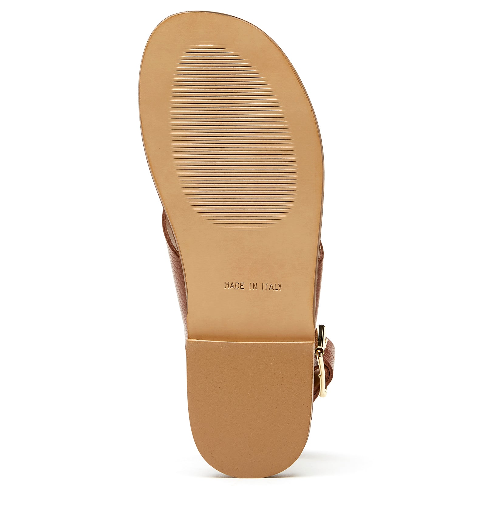 Freeda Leather Sandal in Caramel Pebble