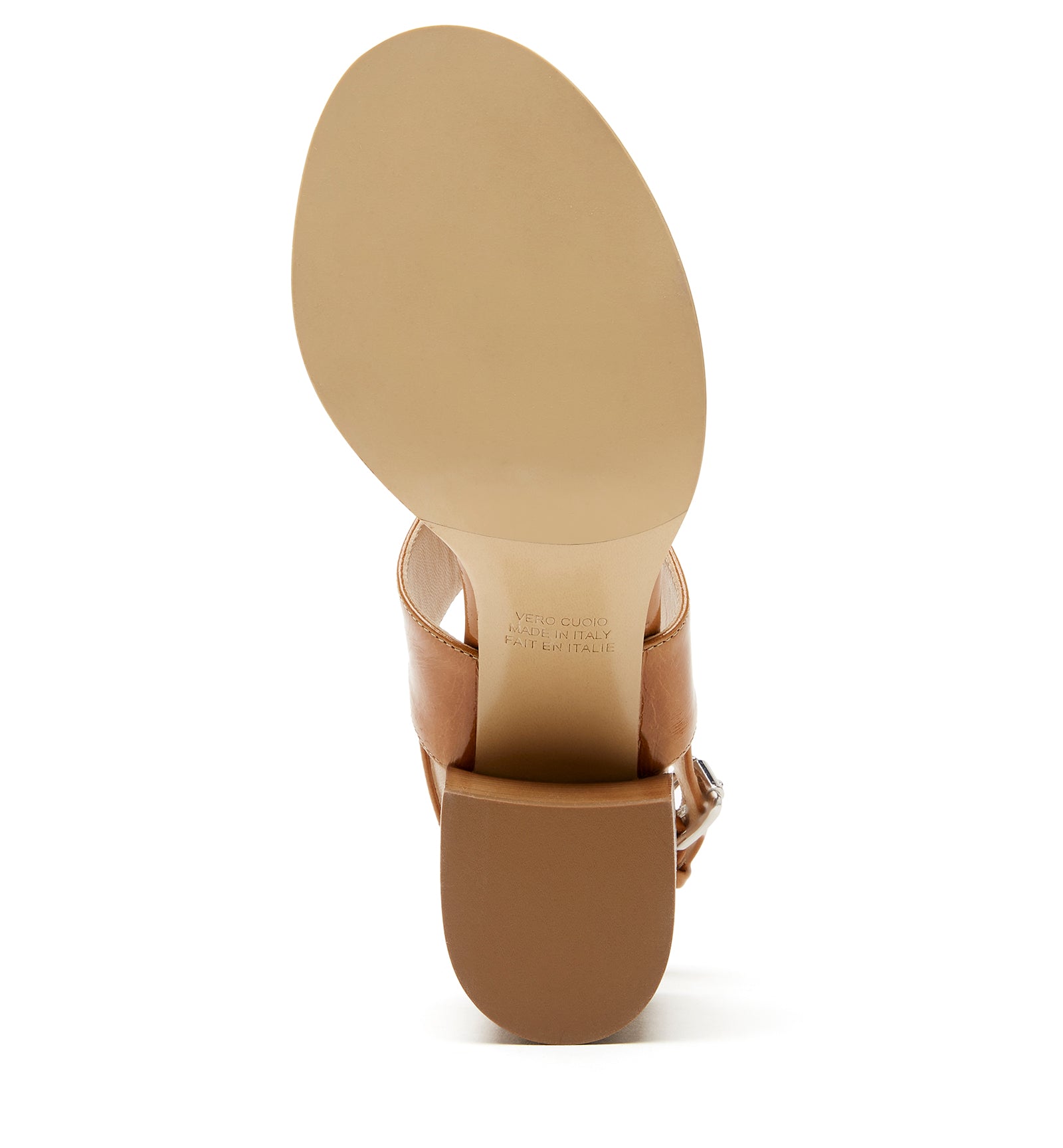 Jaylen Crushed Leather Sandal in Cognac