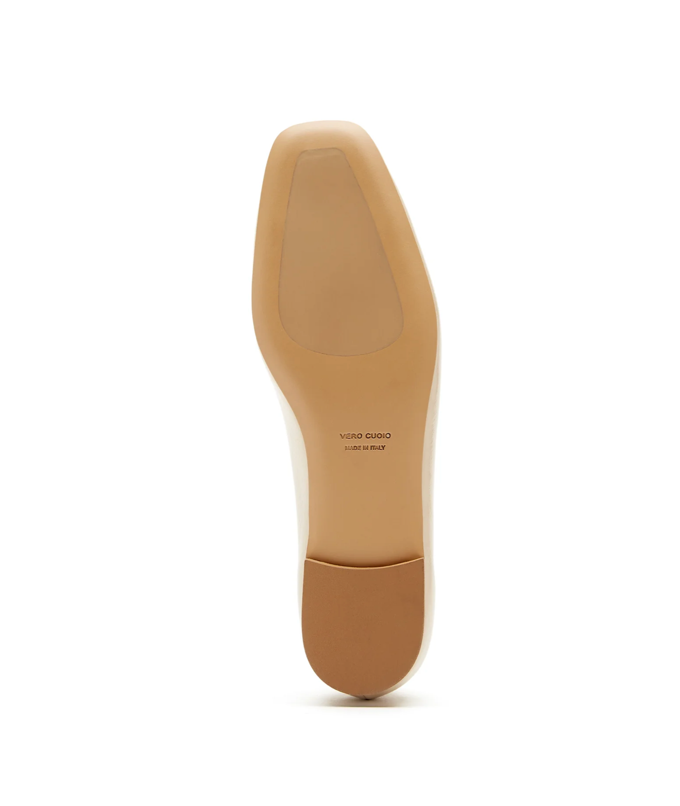 Jersey Leather Flat in Beige