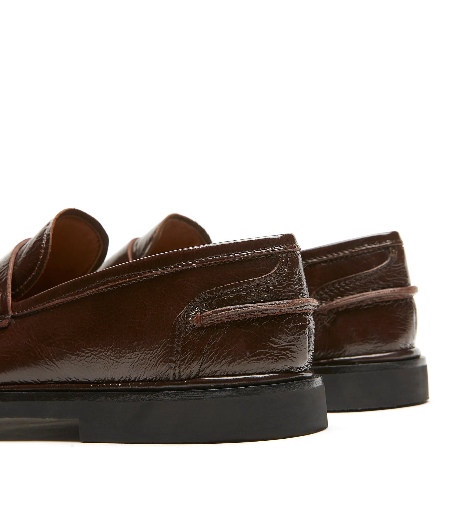 Magnet Crushed Leather Loafer in Brown