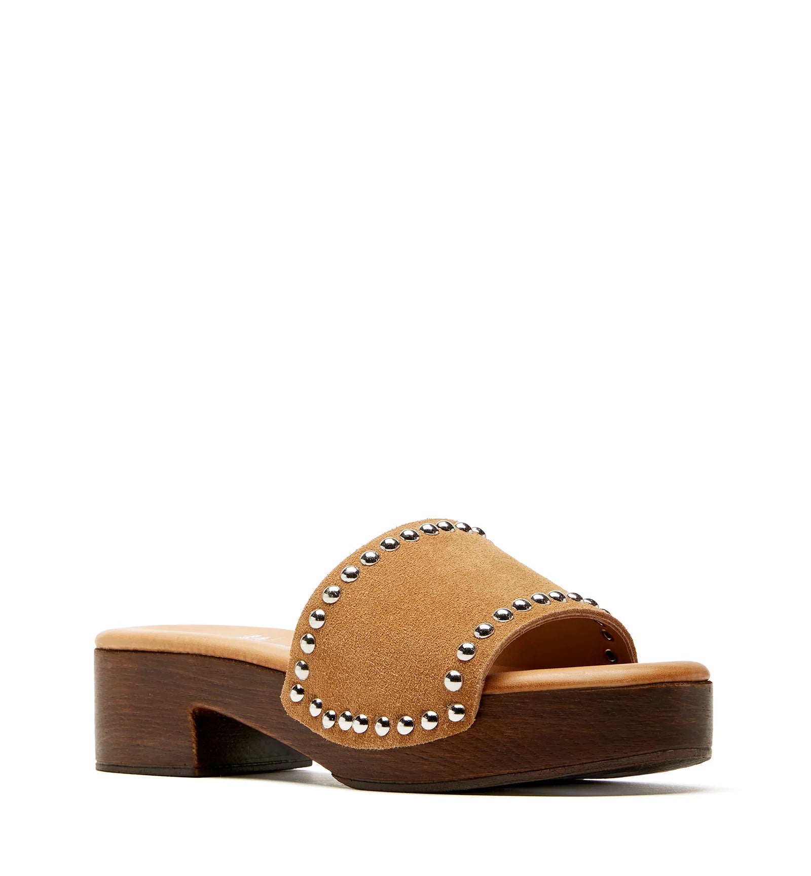 Santi Suede Clog Sandal in Tobacco