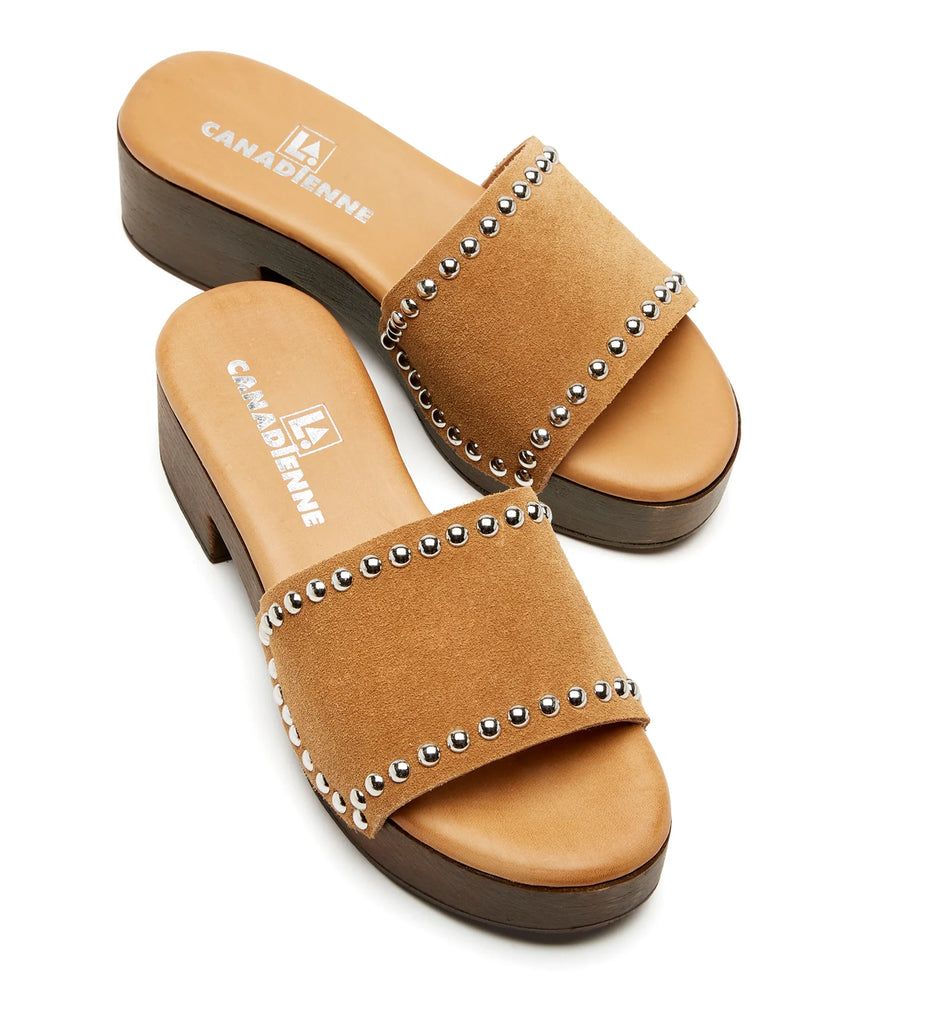 Santi Suede Clog Sandal in Tobacco