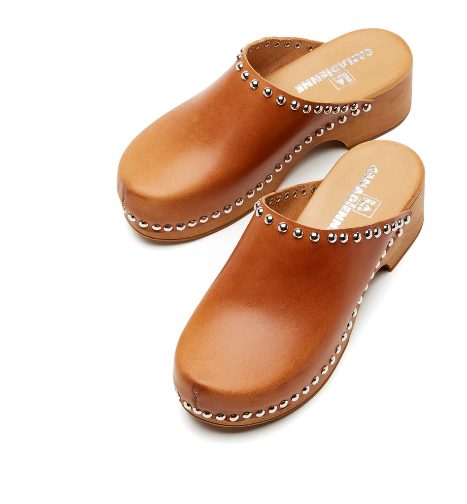 Slade Leather Clog in Cognac