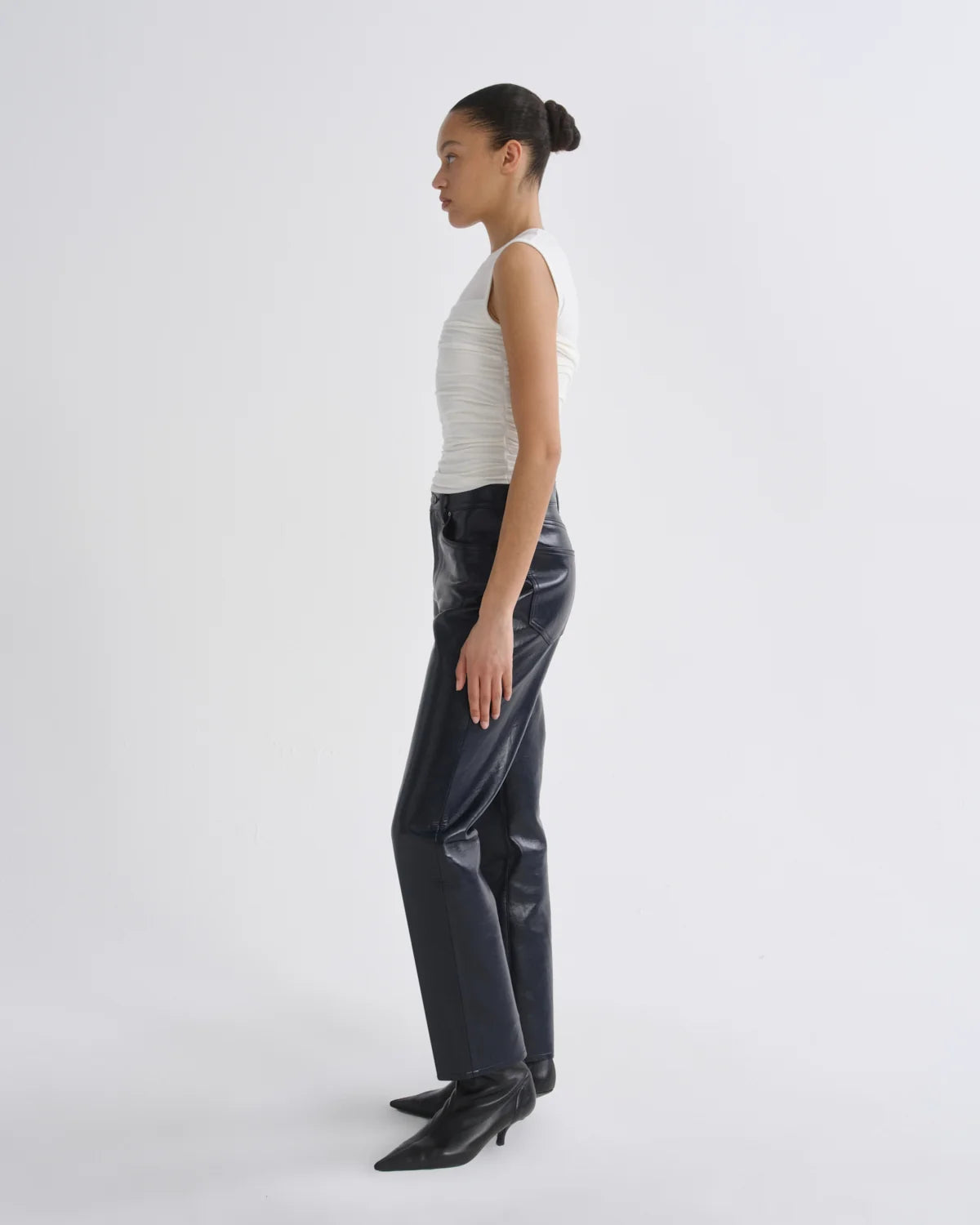 Lana Jean Recycled Leather in Navy