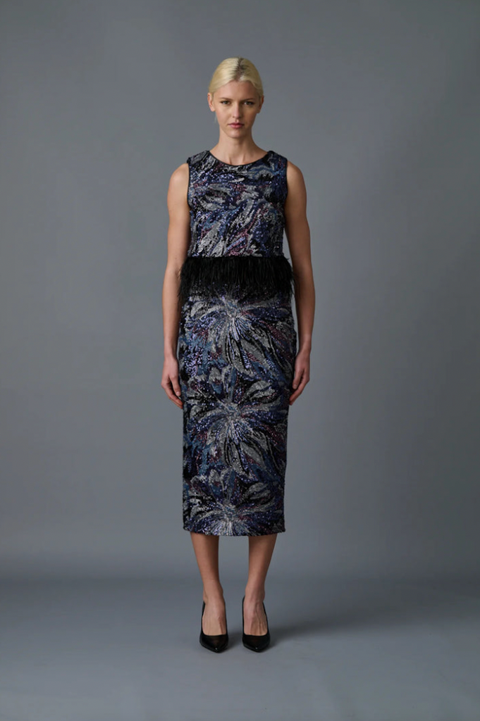 Murakami Top in Midnight Abstract Floral