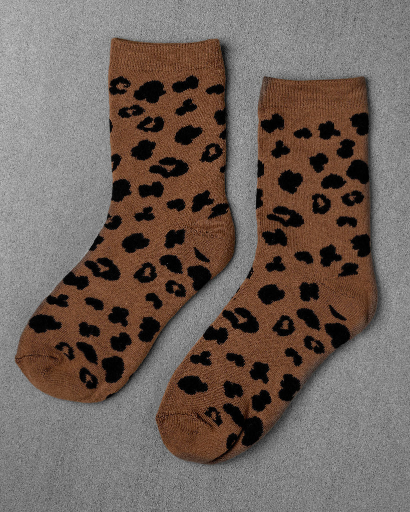 Leopard Socks in Cocoa