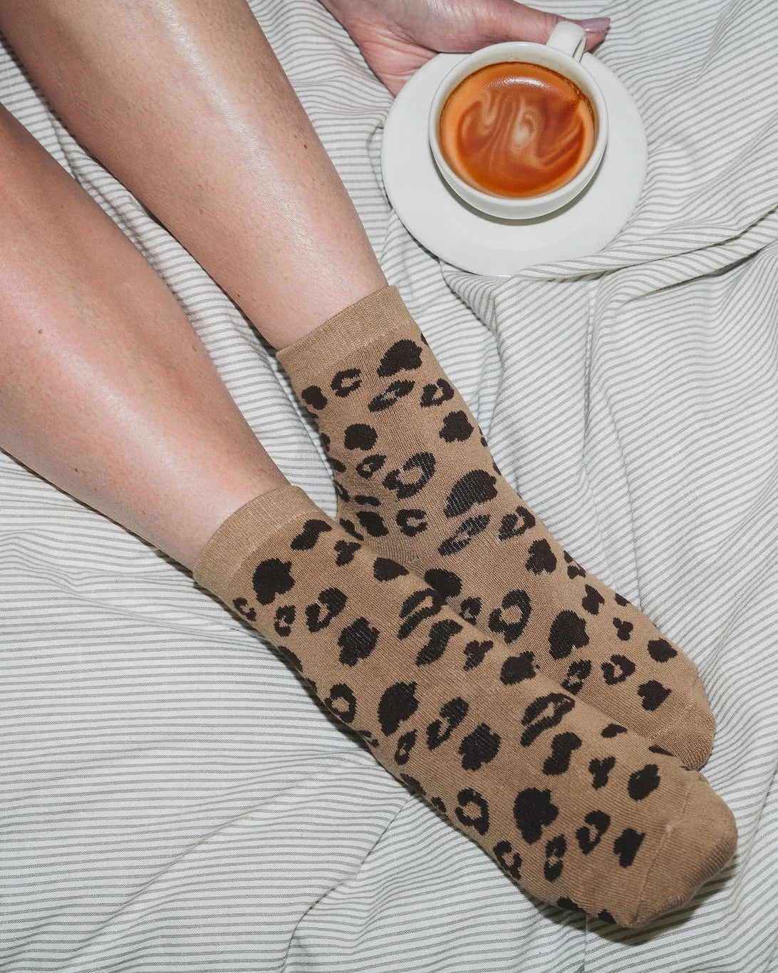 Leopard Socks in Tan