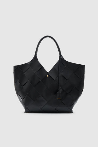 Lili Tote Braided Leather in Black
