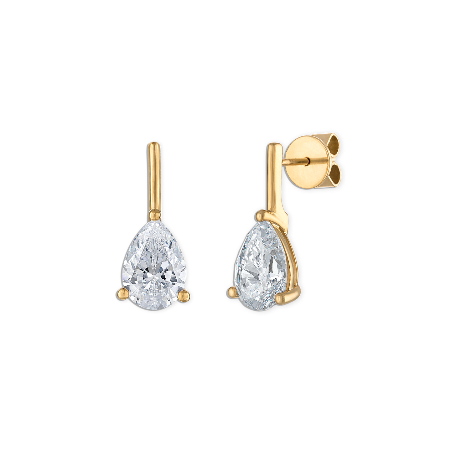 Linea Pear Stud in Gold | Small
