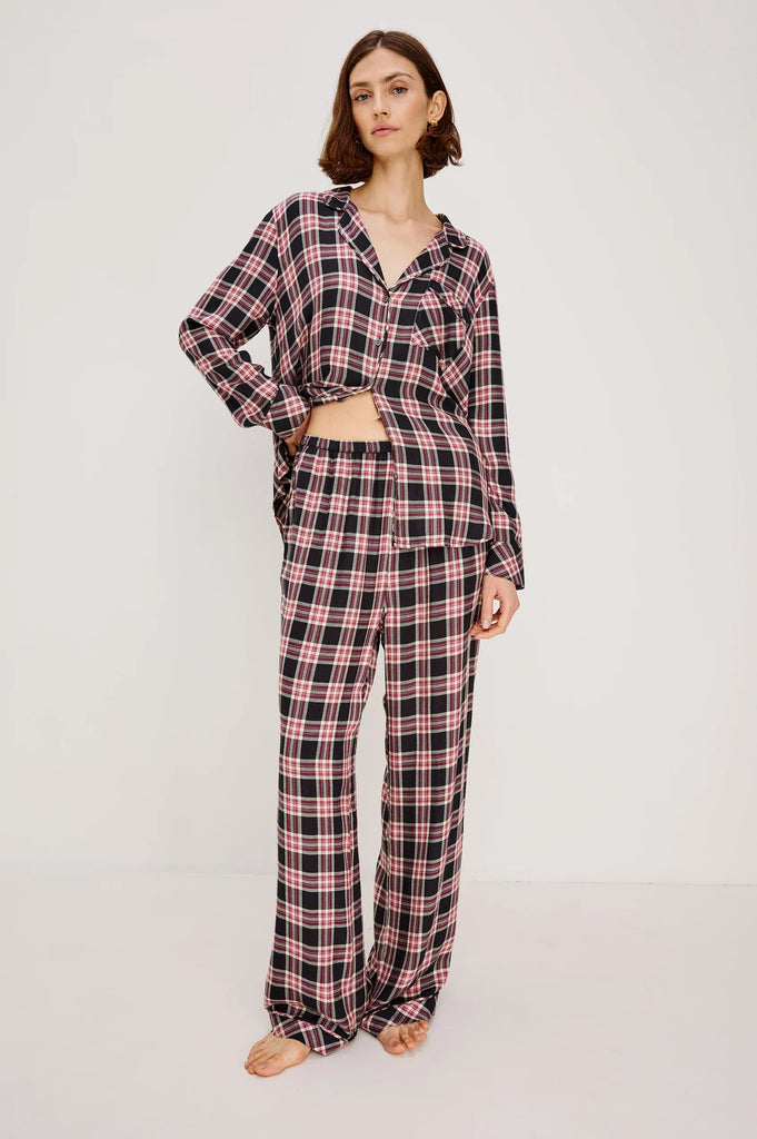 Luna Pajama Set in Onyx Plum