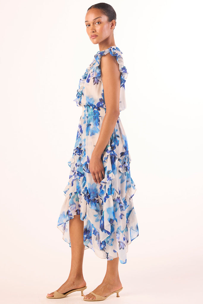Dakota Dress in Blurred Bouquet Chiffon