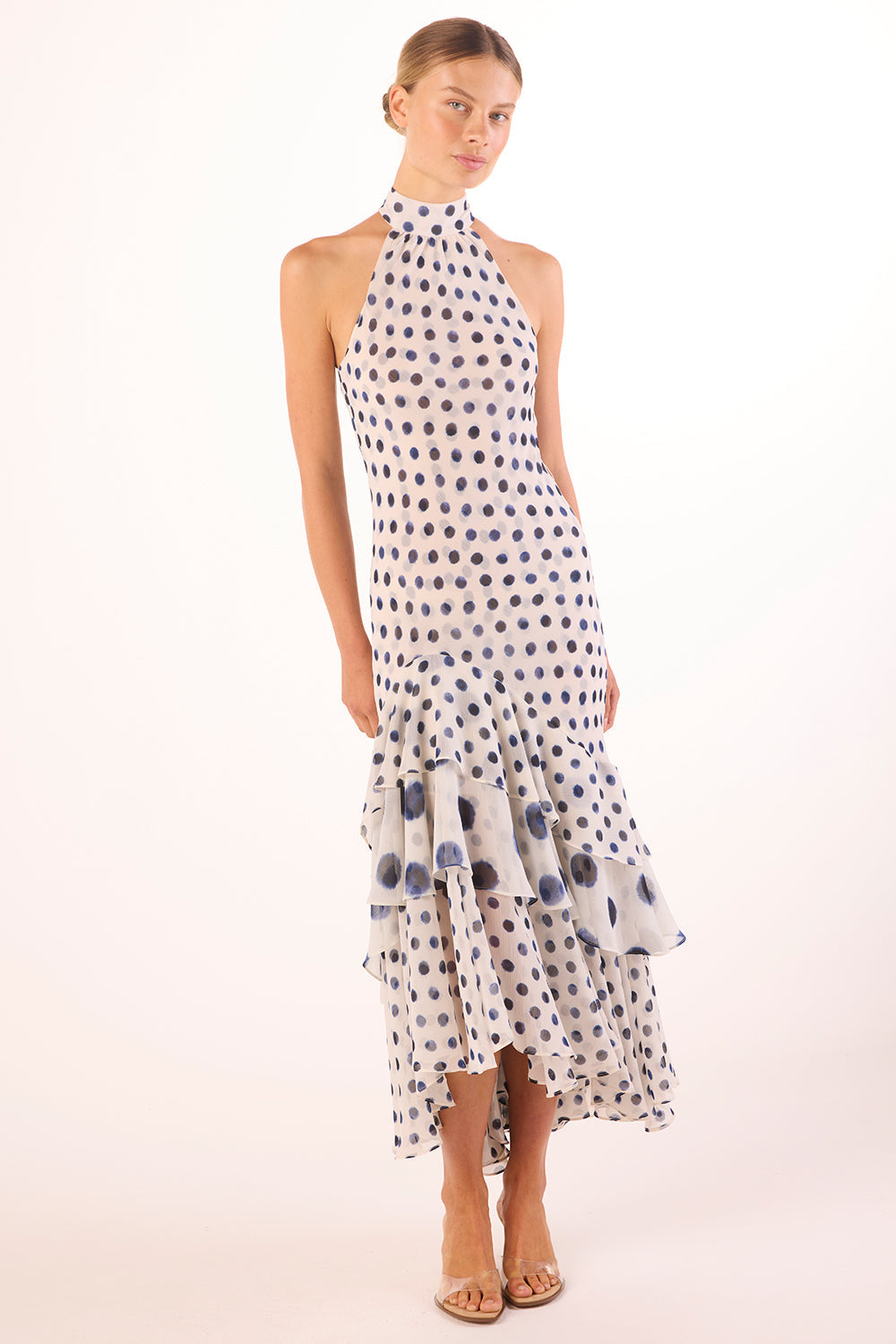 Eliana Dress in Polka Dot Mix Chiffon