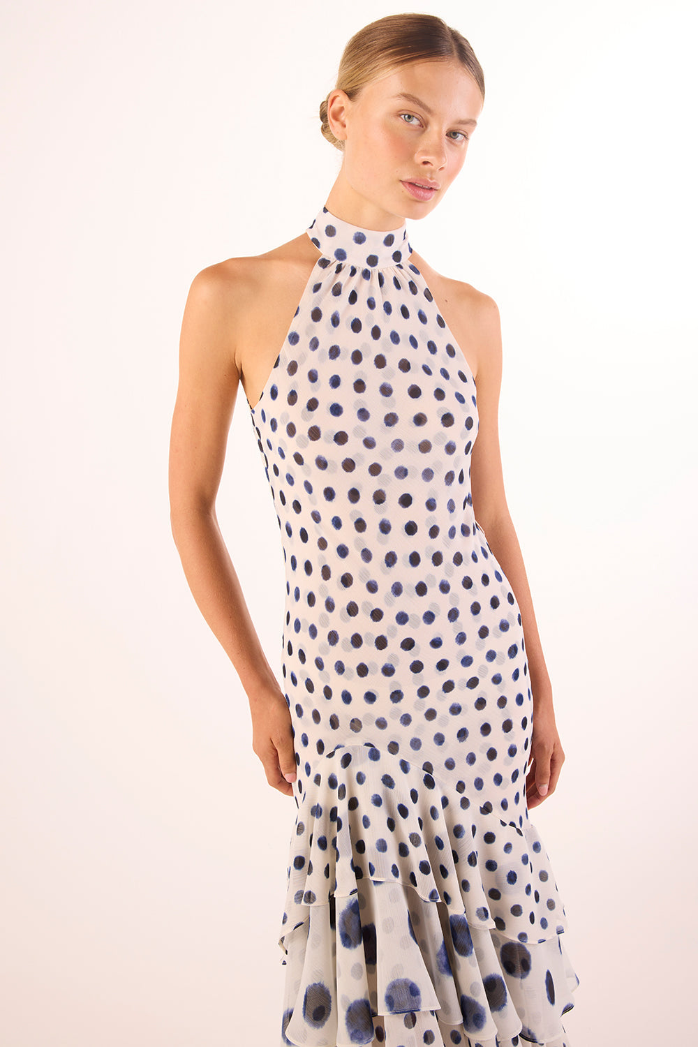 Eliana Dress in Polka Dot Mix Chiffon