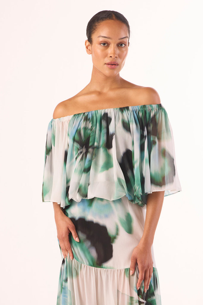 Dylan Top in Verdant Anemone Chiffon