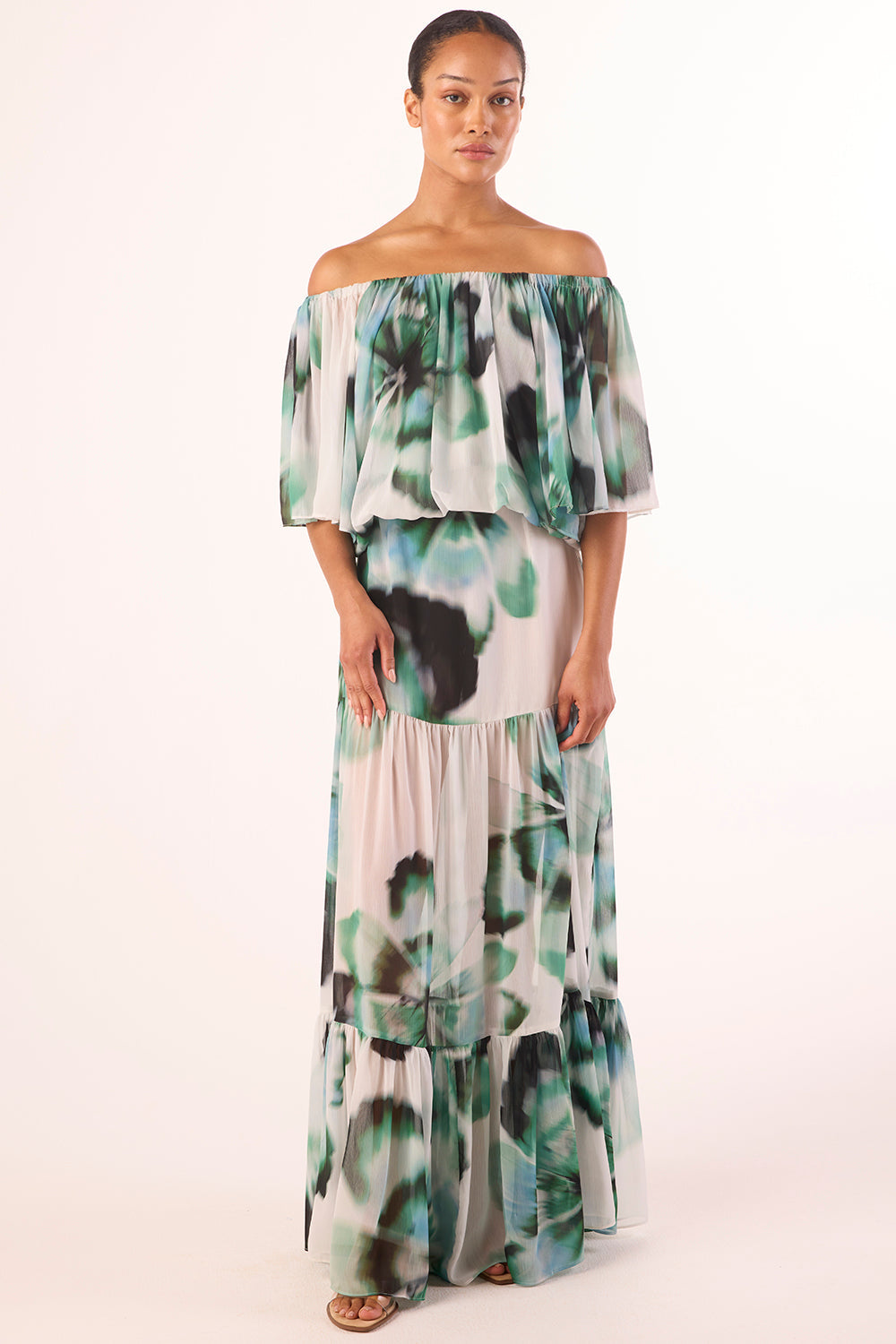 Dylan Top in Verdant Anemone Chiffon