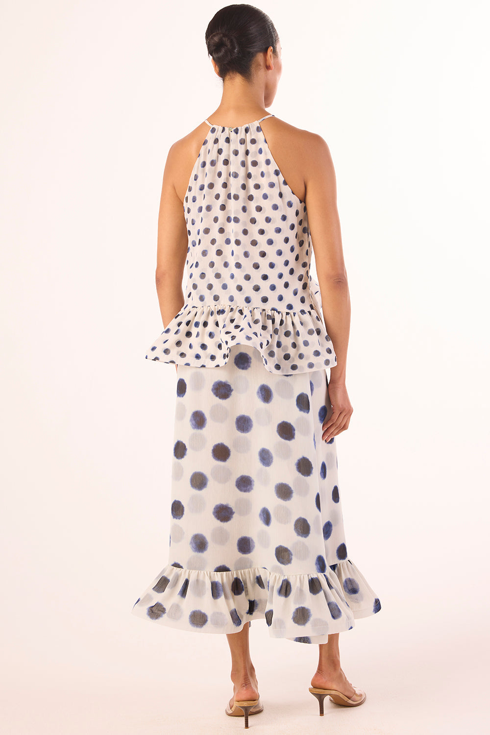 Faith Top in Small Polka Dot Chiffon