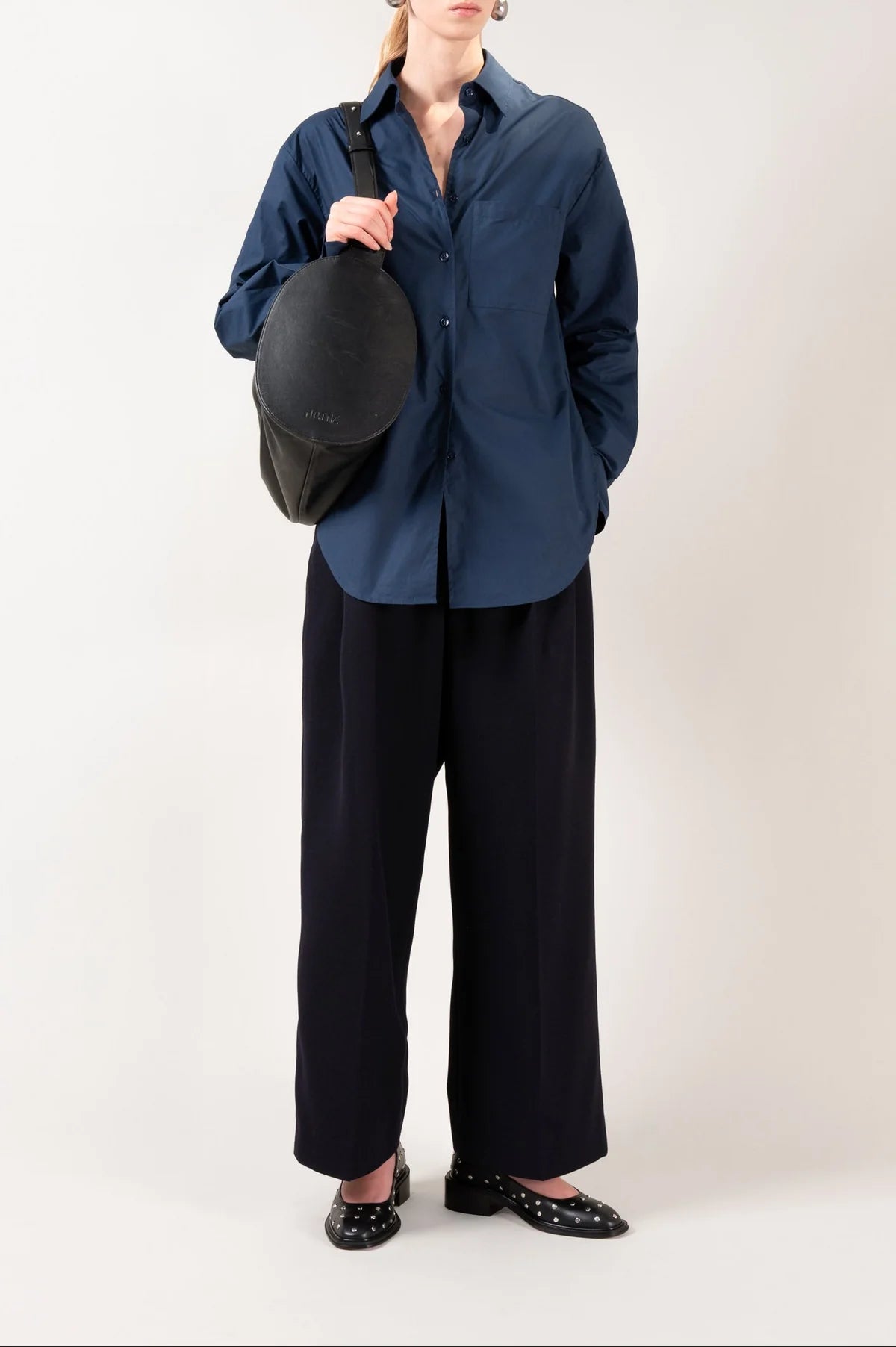 Penelope Black Leather with Stud Babies