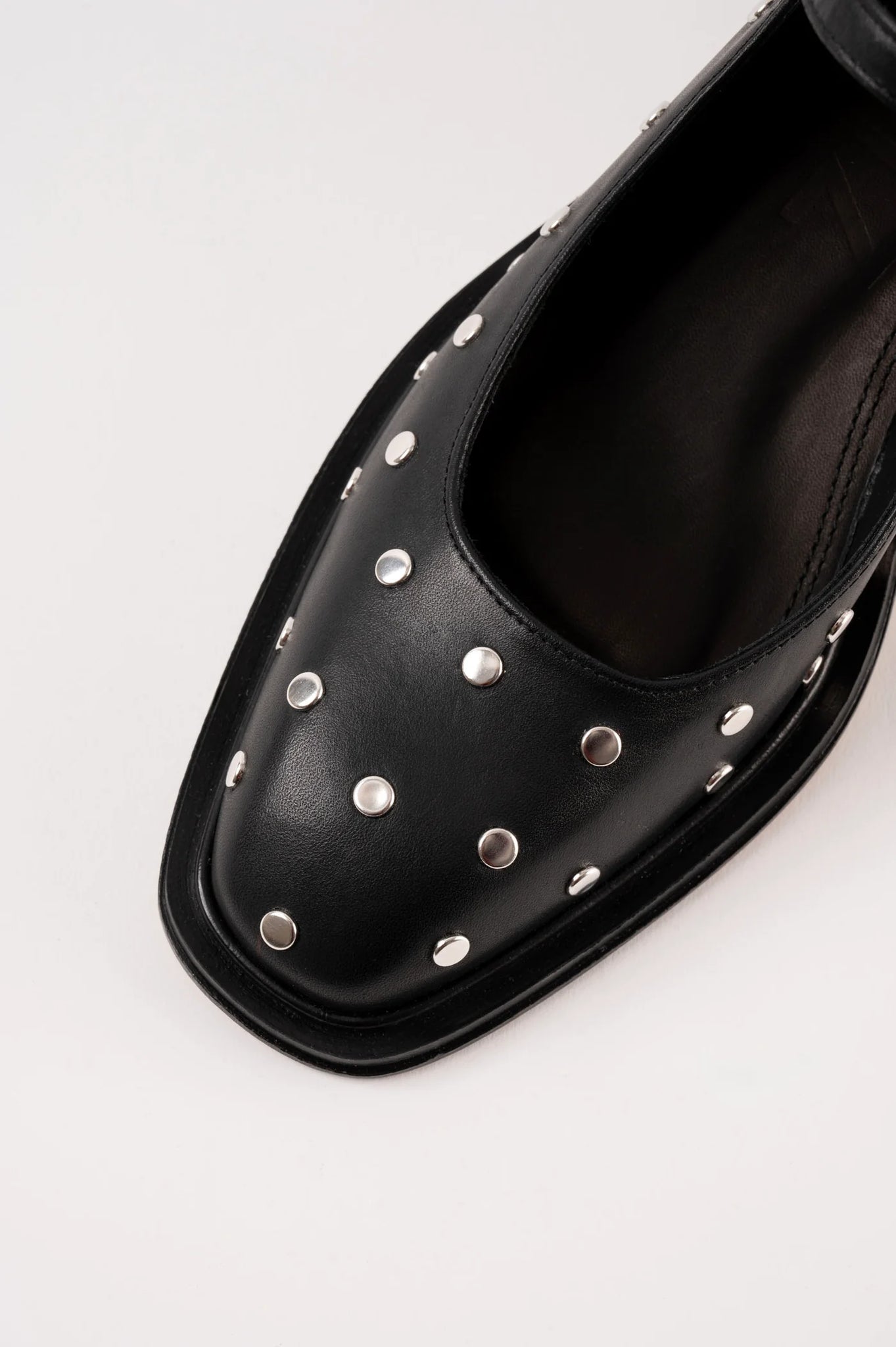 Penelope Black Leather with Stud Babies