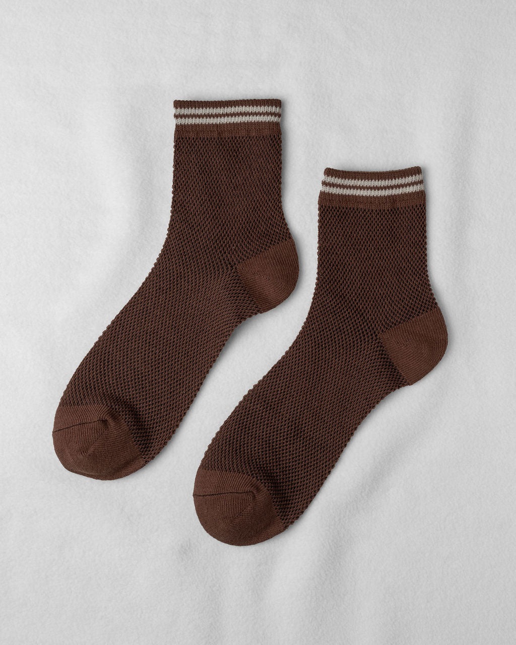 Mesh Sneaker Socks in Coffee Bean