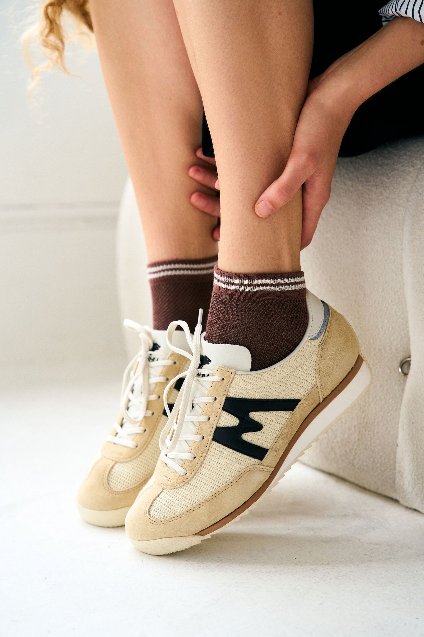 Mesh Sneaker Socks in Coffee Bean