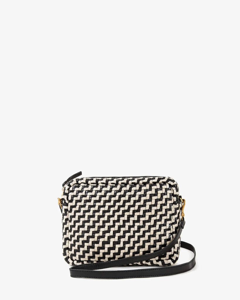 Midi Sac in Black Woven Zig-Zag