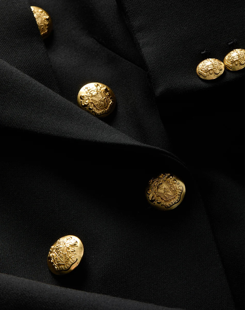 Miller Dickey Jacket in Black Gold Buttons