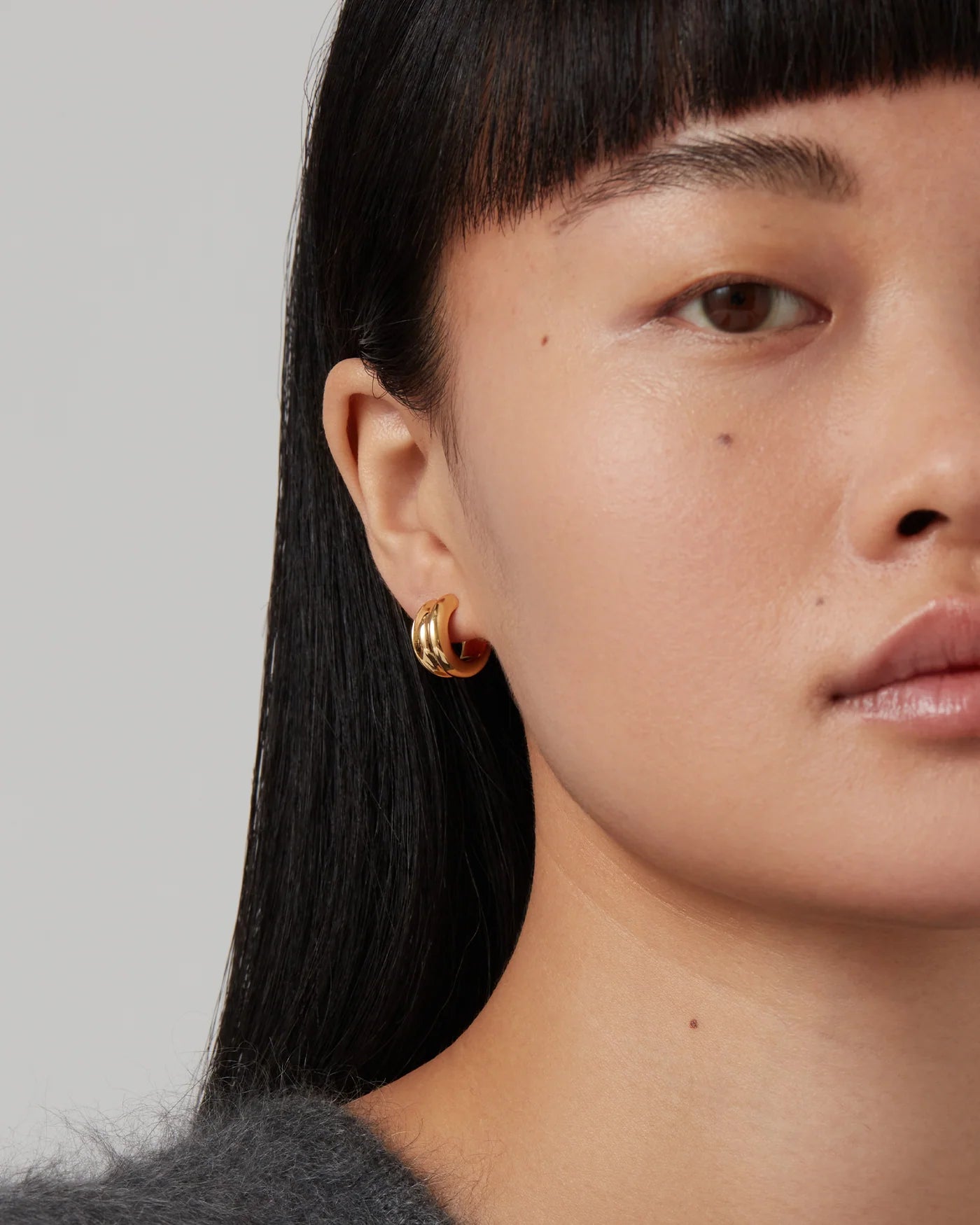 Mini Lennon Hoops in Gold