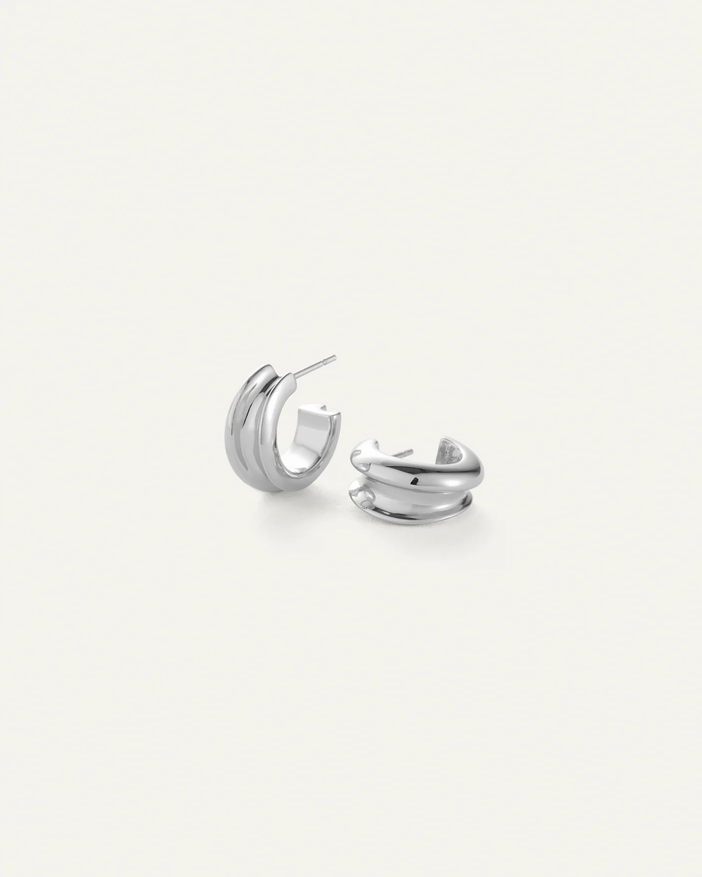 Mini Lennon Hoops in Siver