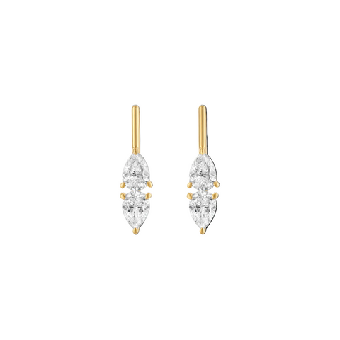 Mini Linea Raine Earrings in Gold