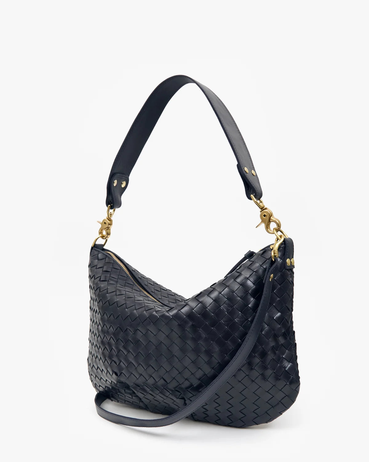 Moyen Messenger in Twilight Navy Diagonal Woven