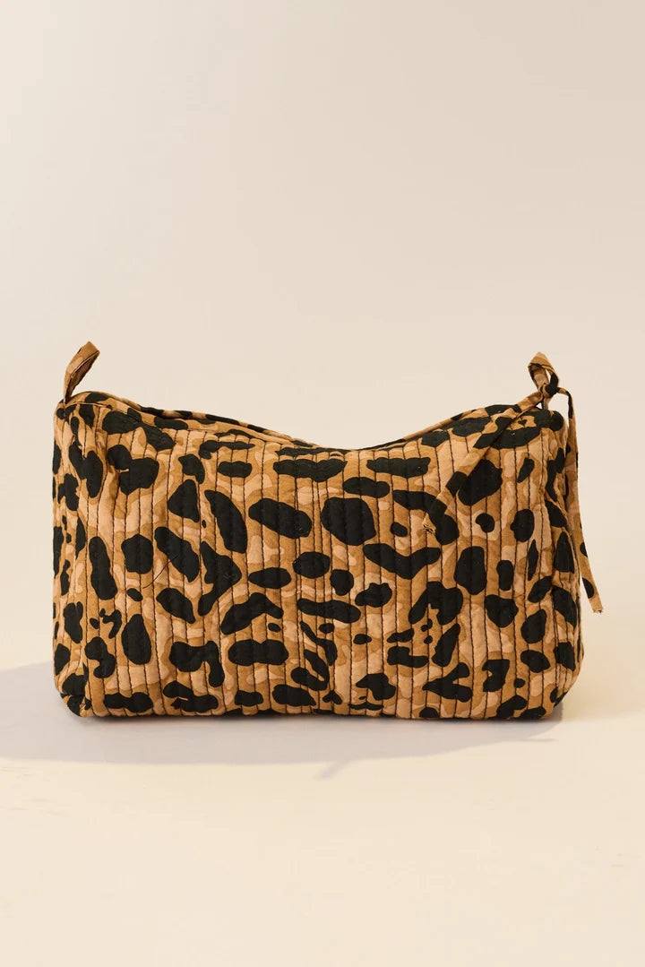 Cosmetic Bag Leopard Cotton