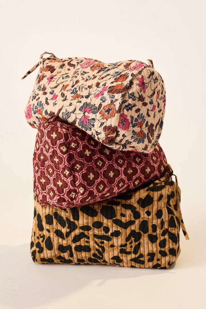 Cosmetic Bag Leopard Cotton