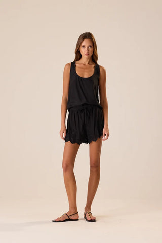 Jasper Short in Black Embroidery