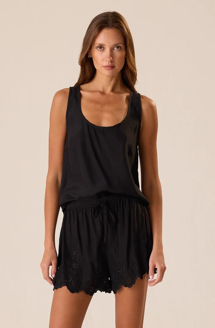 Lenore Top in Black Silk