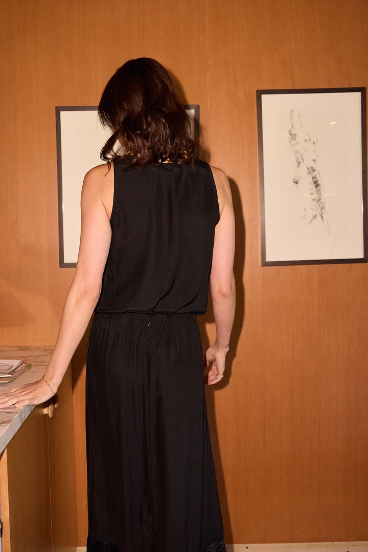 Lenore Top in Black Silk