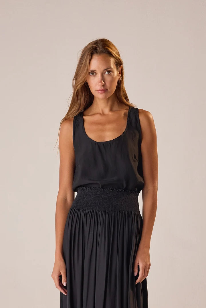 Lenore Top in Black Silk