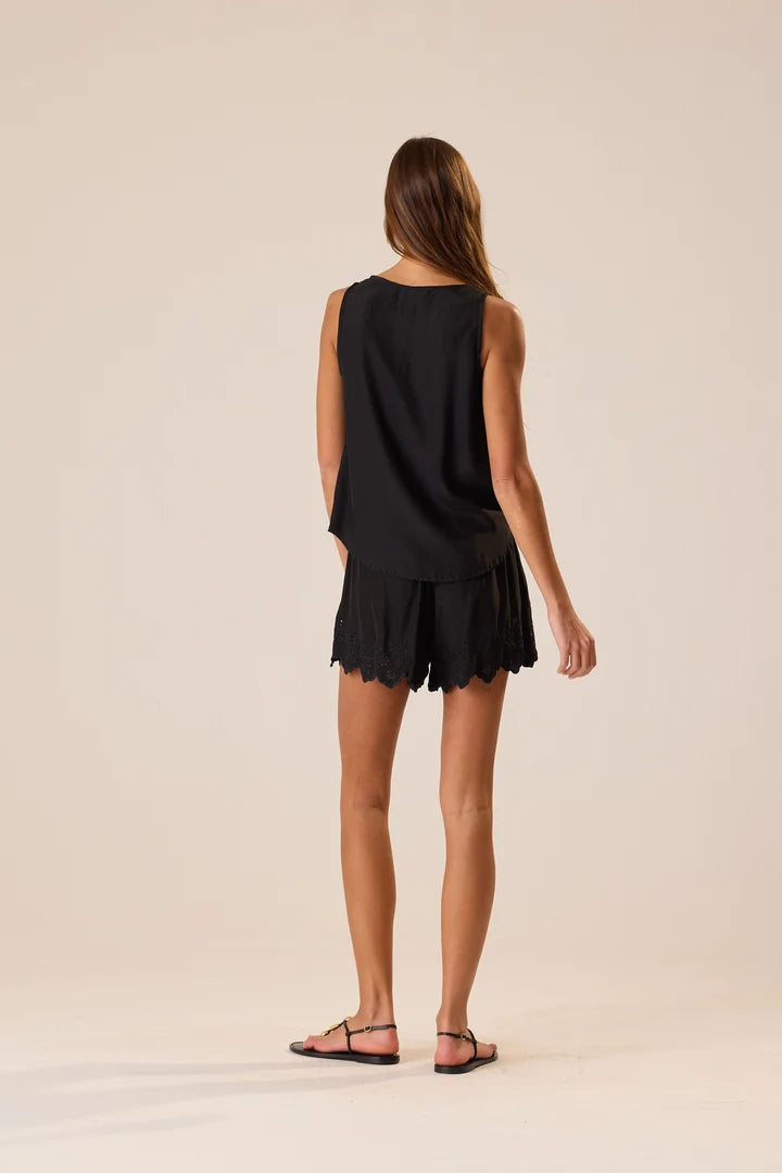 Lenore Top in Black Silk
