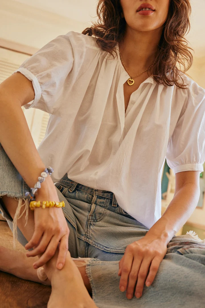 Violet Top in White