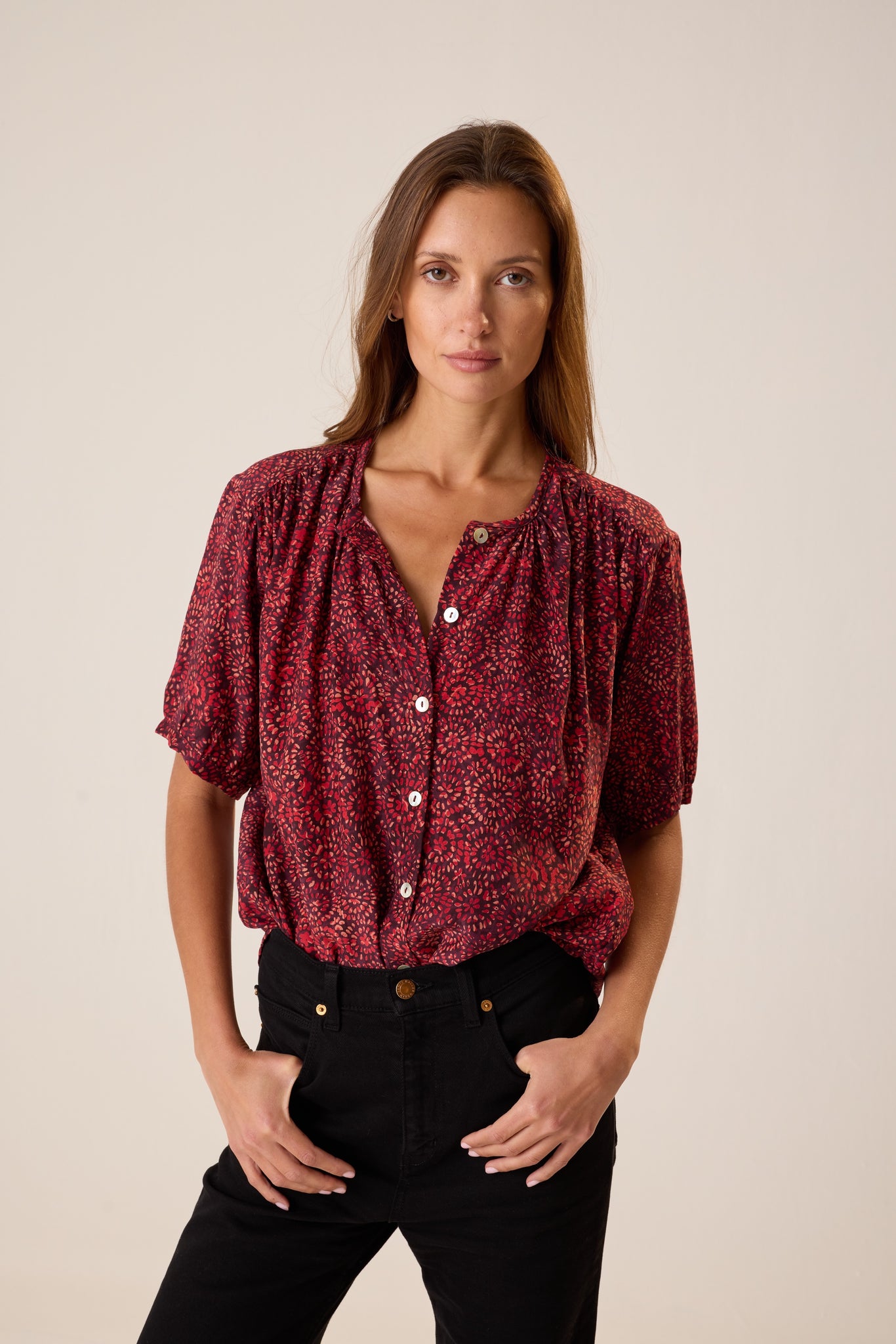 Violet Top in Sunburst Poppy