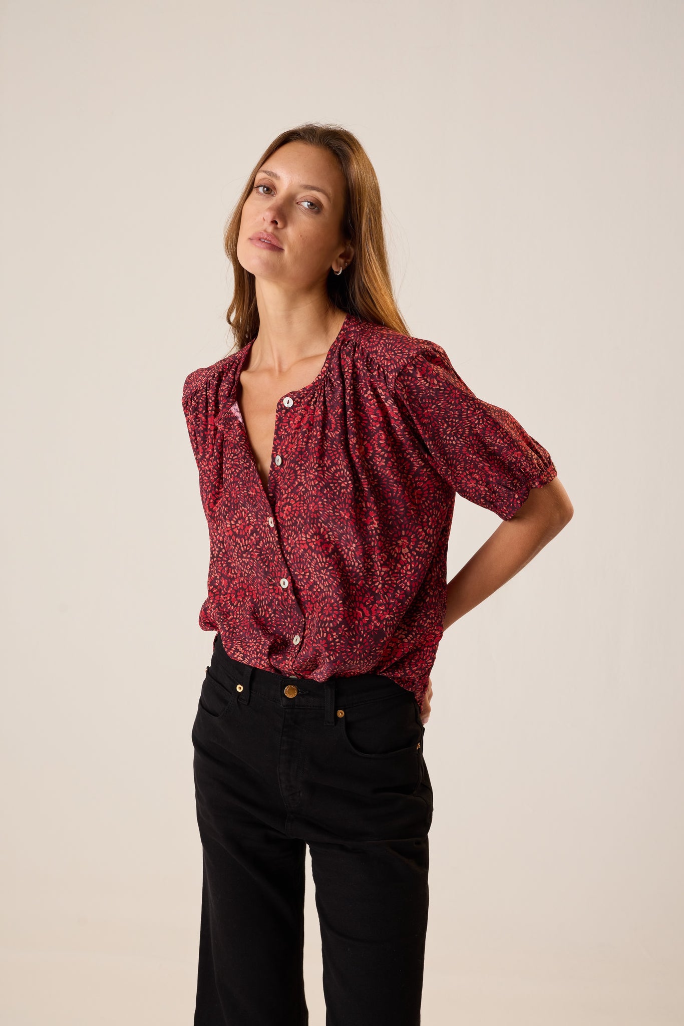 Violet Top in Sunburst Poppy