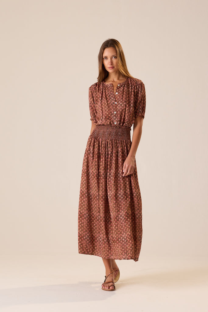Bella Skirt in Scallop Rosewood