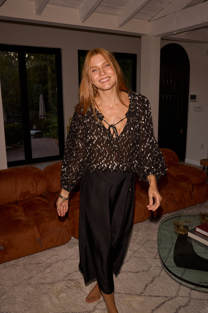 Anita Skirt in Black Silk