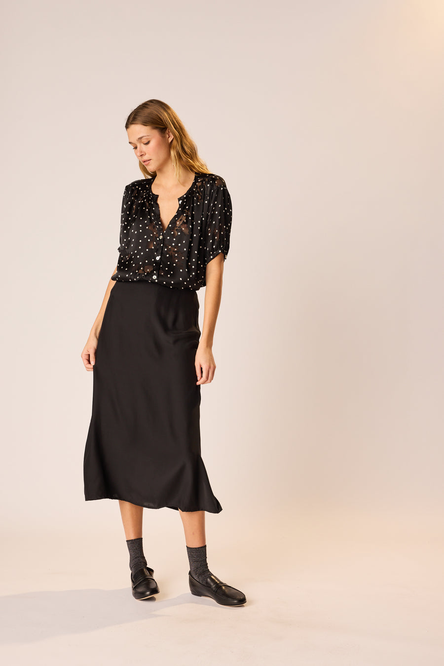 Anita Skirt in Black Silk