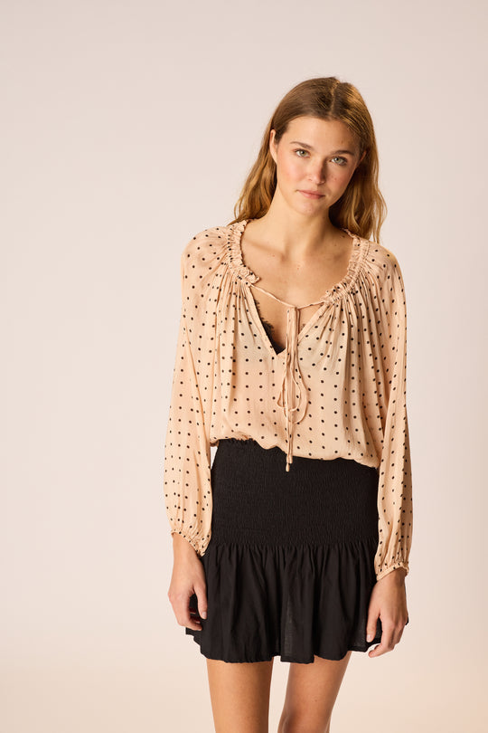 Chelsea Mini Skirt in Black Silk